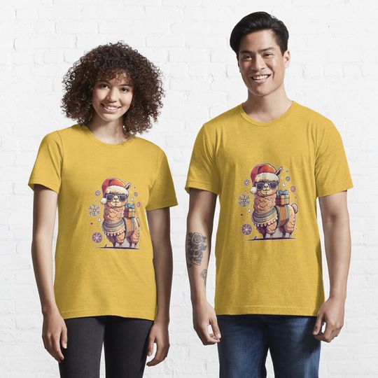Discover Snowy Alpaca Christmas Celebration Essential T-Shirt