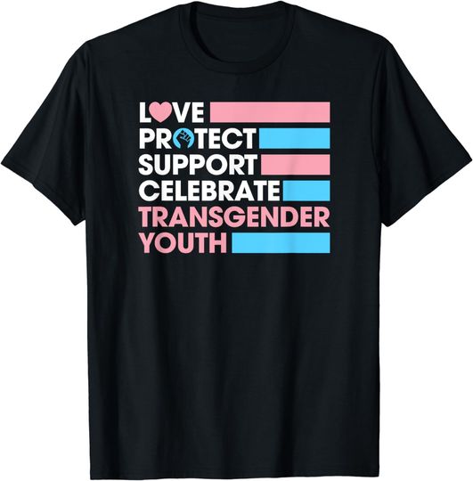 Discover Love Protect Support Celebrate Transgender Youth Trans Ally T-Shirt