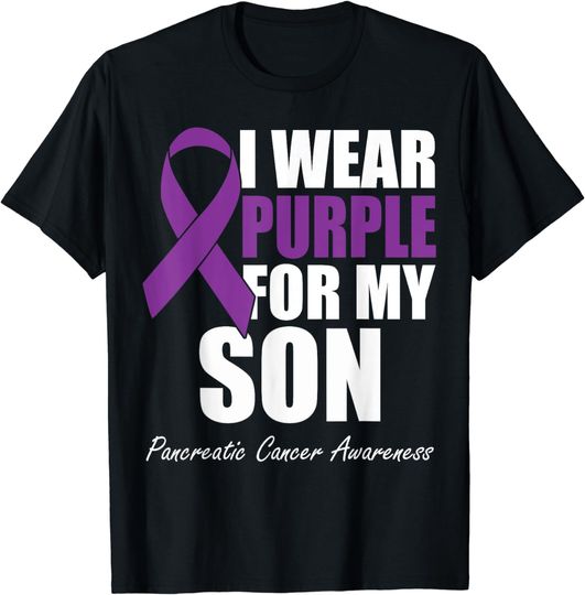 Discover I Wear Purple For My Son Pancreatic Cancer Awareness T-Shirt