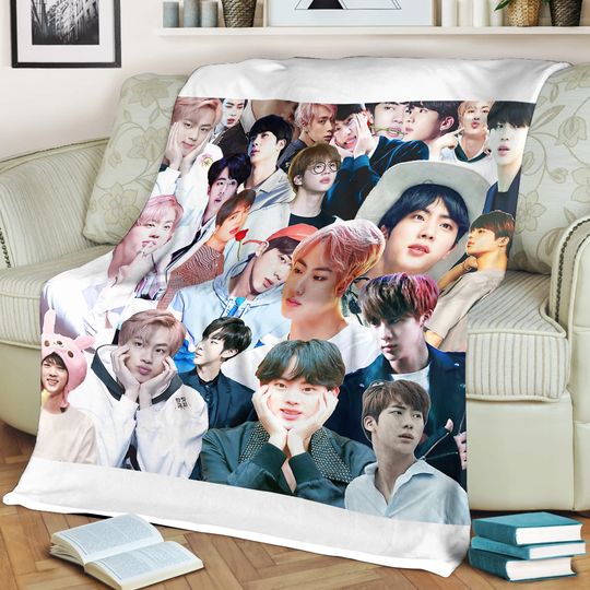 Discover Jin BTS collage Throw Blanket