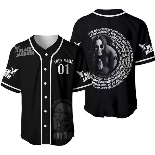 Discover Custom Name & Number Black Sabbath Ozzy Osbourne Baseball Jersey