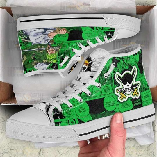 Discover Roronoa Zoro One Piece High Top Sneakers