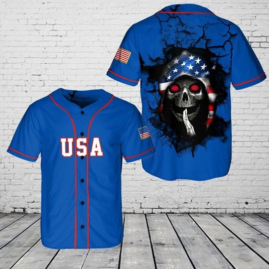 Discover USA Skull Whisper Baseball Jersey