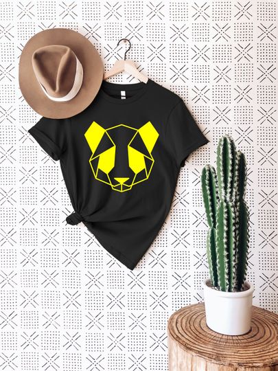 Discover Geometric Panda Shirt, Minimal Line Art Shirt, Animal Tee, Panda Lover Gift Meme T Shirt