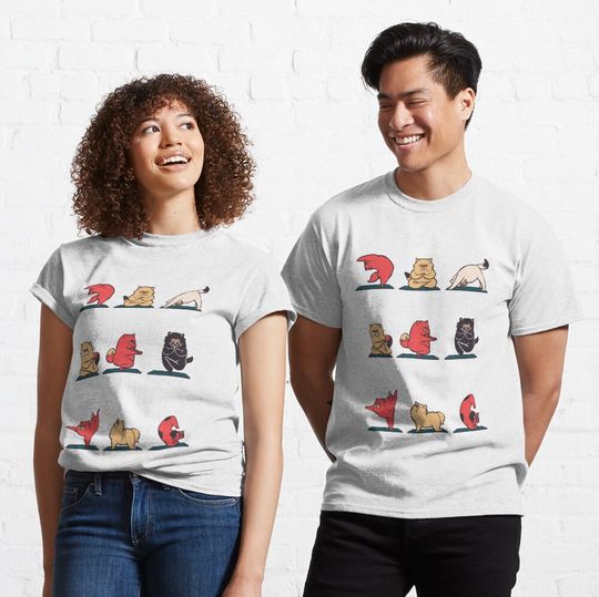 Discover Cat Yoga Classic T-Shirt cat lover tee