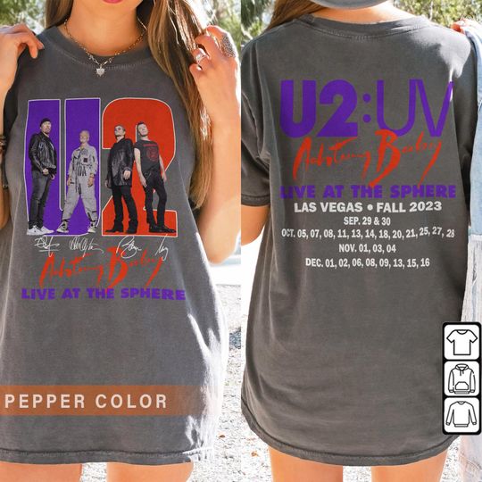 Discover U2 Band Music Shirt, 2Side Vintage U2 Band Ultraviolet Sphere Tour 2023