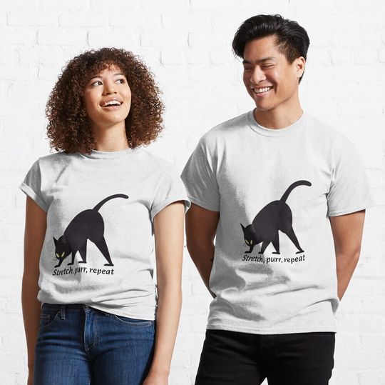 Discover Yoga cat: stretch, purr, repeat Classic T-Shirt