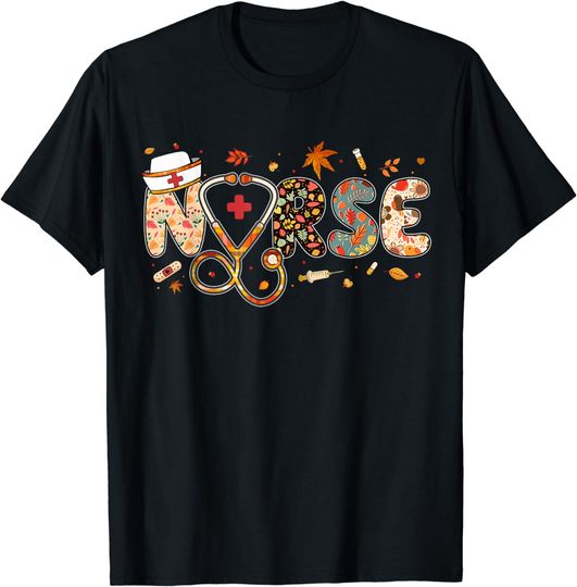 Discover Love Nurse Life Pumpkin Fall Autumn Thanksgiving Nursing T-Shirt