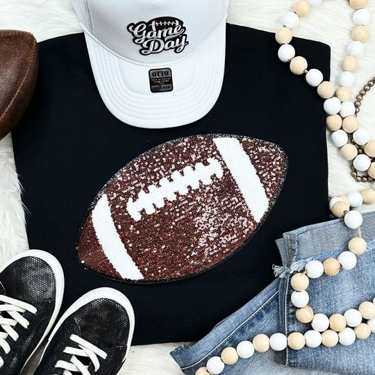 Discover Sequins Football Game Day Chenille Patch Shirt, Game Day Shirt, Chenille Patch