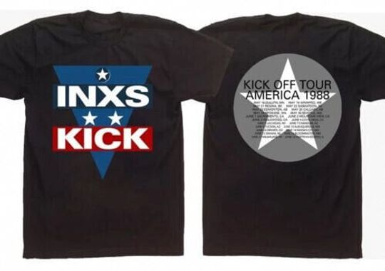 Discover Vintage INXS Kick Off America Tour 1988 Star Band Rock Concert T-Shirt