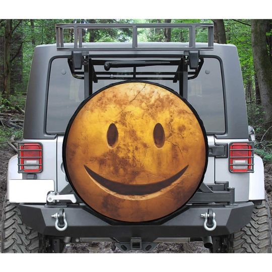 Discover Well Traveled Smiley Face Tire Cover