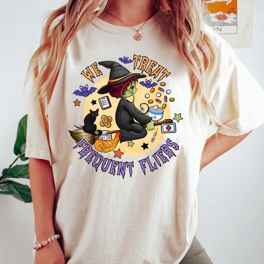 Discover Halloween Nurse Shirt with Witch Ghost