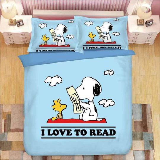 Discover Snoopy #7 Duvet Cover Pillowcase Bedding Set Home Bedroom Decor