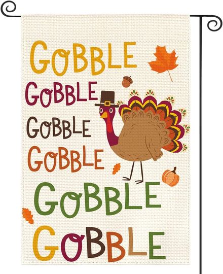 Discover Gobble Gobble Turkey Garden Flag