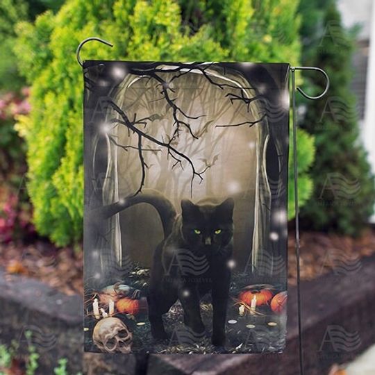 Discover Halloween Black Cat Garden Flag