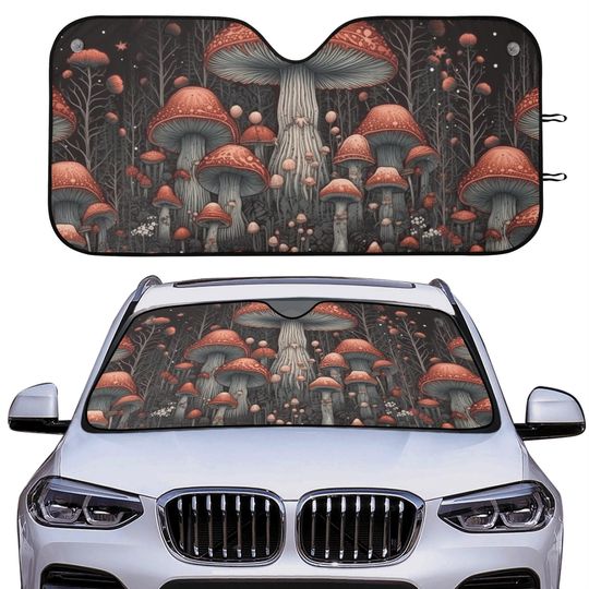 Discover Dark Cottagecore Fly agaric mushroom Car sunshade windshield cover