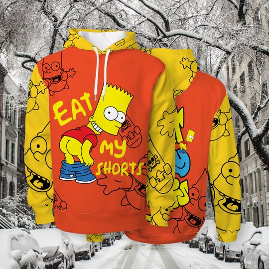 Discover Hoodie Cartoon 3D Barts Son Character Simp Tv Series  Pullover  Sweatshirt Shirt Xmas Gift