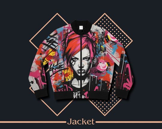 Discover Girl Graffiti Art Women's Bomber Jackets