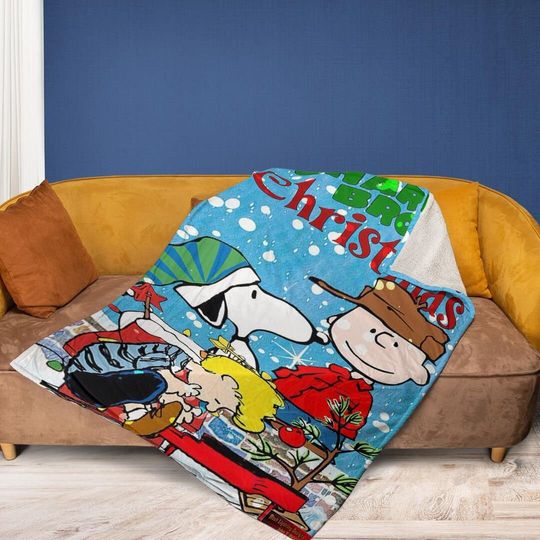 Discover Snoopy And Charlie Brown Merry Christmas Gift Comfy Sofa Throw Blanket Gift