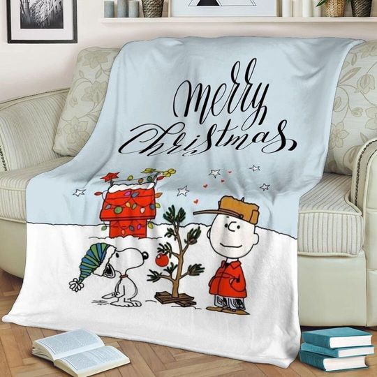 Discover Snoopy And Charlie Brown Merry Christmas Gift Comfy Sofa Throw Blanket Gift 4