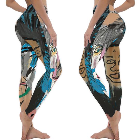 Discover Collaboration jean-michel and warhol painting illustration Leggings