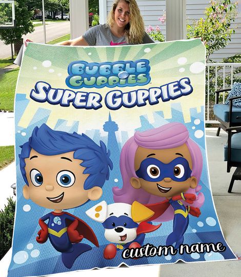 Discover Customized Bubble Guppies Blanket, Personalized Bubble Guppies Cartoon Blanket, Gift For Kids, Baby Blanket Gift