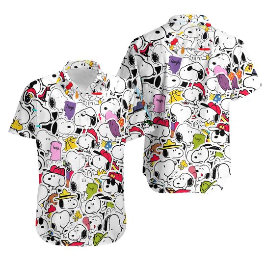 Discover Snoopy Lough Commemorative 3D Print Hawaiian Shirt
