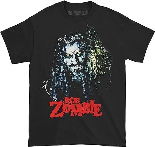 Discover Global Rob Zombie Men's Hell Billy Head T-Shirt Black