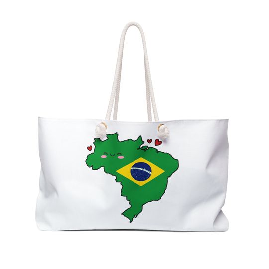 Discover Brazil Flag Map Weekender Bag