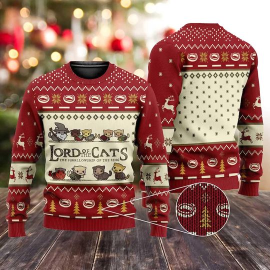 Discover Lord Of Cats Ugly Christmas Sweatshirt, Ugly Christmas Sweater