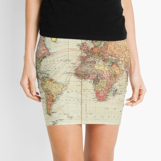 Discover World Map Mini Skirt