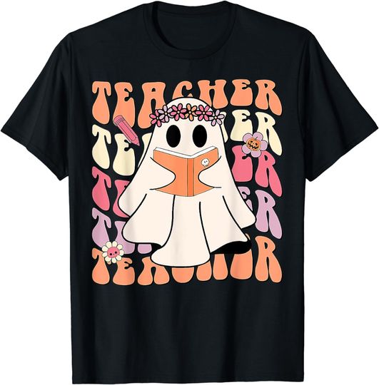 Discover Groovy Teacher Cute Ghost Teaching Halloween Spooky Season T-Shirt