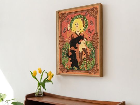 Discover Dolly Parton With Bears And Butterflies Poster, Dolly Parton Poster