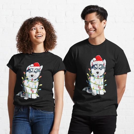 Discover Siberian Husky Santa Christmas Tree Classic T-Shirt
