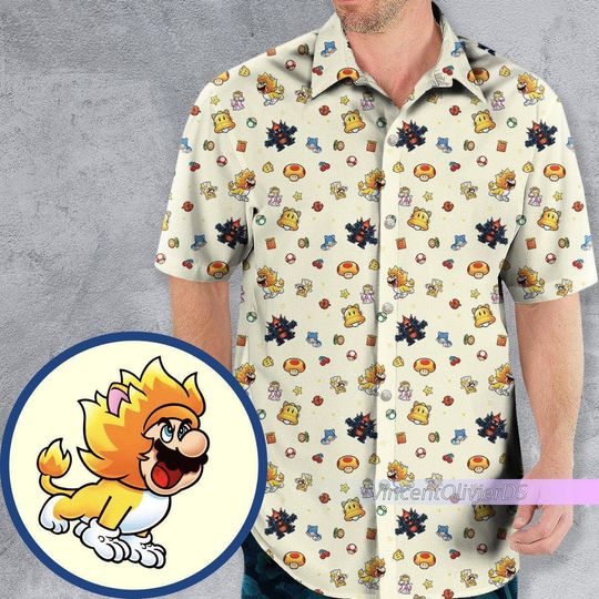 Discover Mario Characters Pattern Hawaiian Shirt, Super Button Shirt