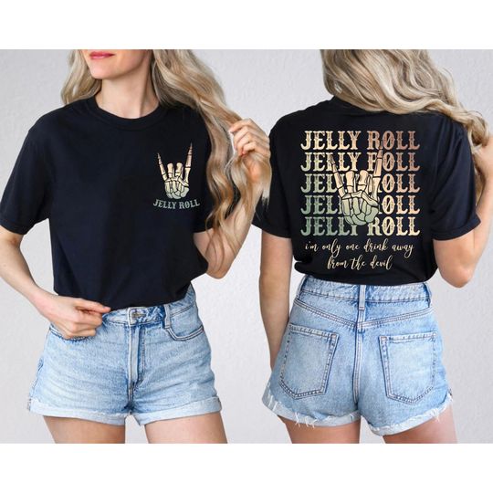 Discover Jelly Roll American Rock Singer Shirt, Skeleton Shirt