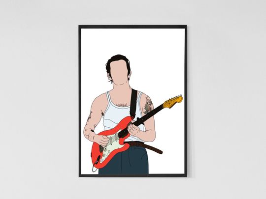 Discover The 1975 / Matty Healy Illustrated Print | Home Decor Wall Art