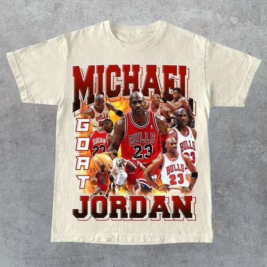 Discover Vintage 90s Basketball Bootleg Style Shirt, Michael Jordan Graphic Tee