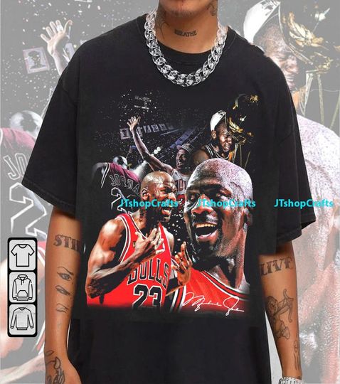 Discover Vintage 90s Basketball Bootleg Style T-Shirt, Jordan Graphic Tee, Michael Jordan Shirt