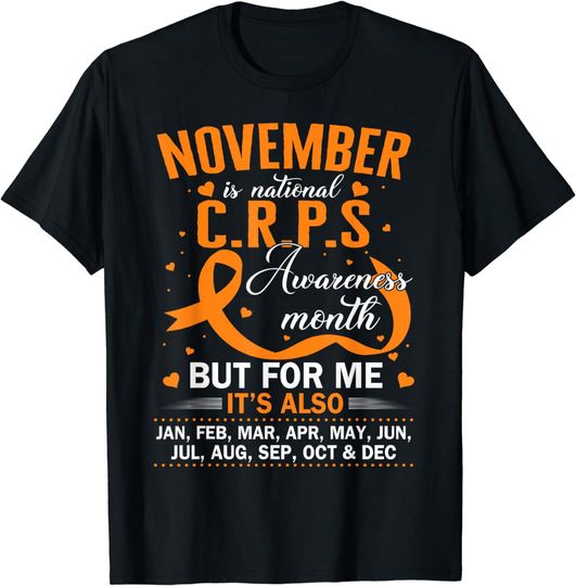 Discover In November We Wear Orange Ribbon CRPS Awareness Month / Day T-Shirt