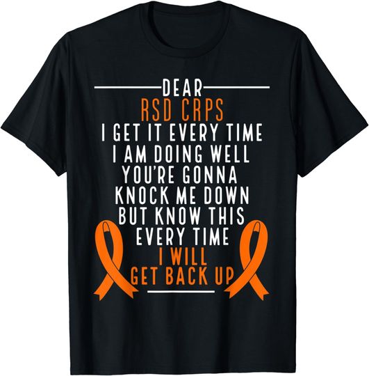 Discover RSD CRPS Awareness I will get back up Orange Ribbon T-Shirt