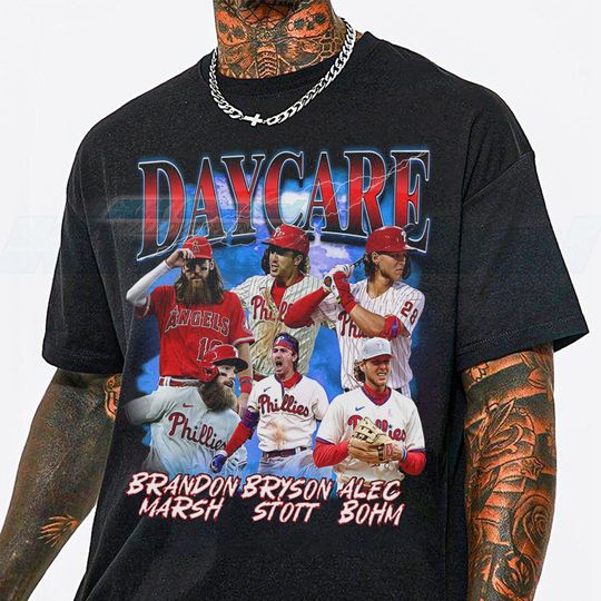 Discover Daycare Baseball, Bryson Stott Alec Bohm Brandon Marsh, Classic 90s Graphic Tees