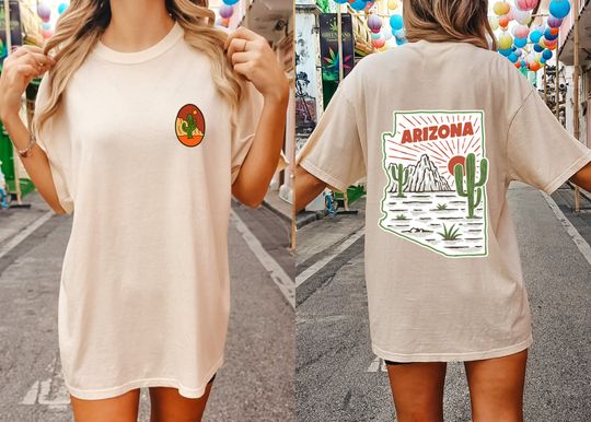 Discover Cactus T-shirt, Saguaro National Park Grand Canyon Arizonna Graphic Tee in Brick Red