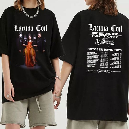 Discover Lacuna Coil 2023 Dawn US Tour Shirt, Lacuna Coil Band Fan Shirt