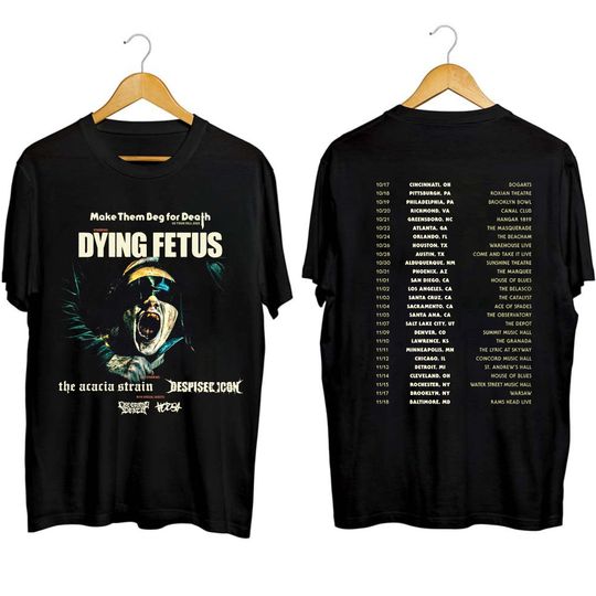 Discover Dying Fetus Fall US Tour 2023 Shirt, Dying Fetus Band Fan Shirt