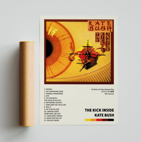 Discover Kate Bush Posters, The Kick Inside Poster,Album Cover Poster