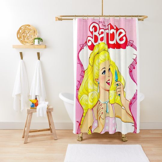 Discover Barbie Vintage Shower Curtain