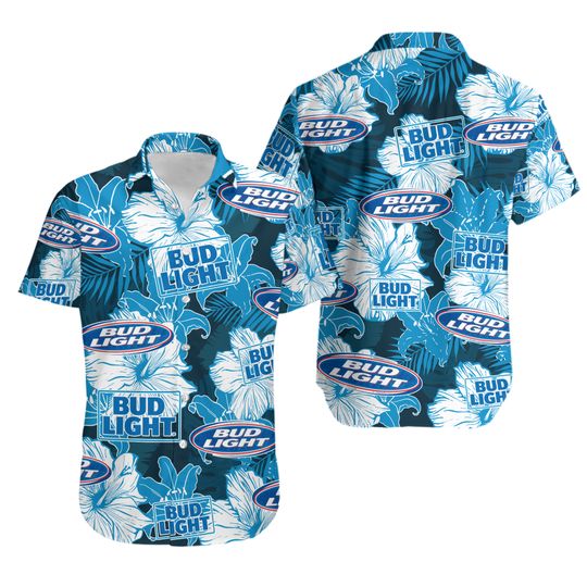 Discover Bud Light Hawaiian Floral Pattern Bud Light Baseball Shirt