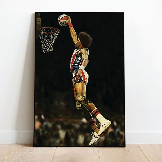 Discover DR J Julius Erving Dunk Basketball Sports Silk Poster Wall Decor