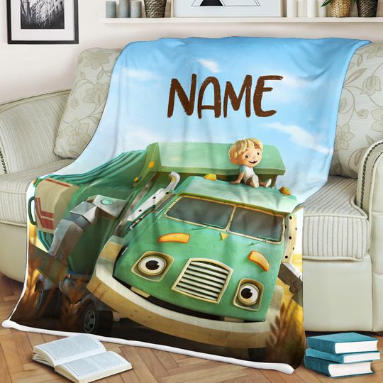Discover Personalized Name Trash Truck Blanket